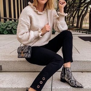 Madewell Ruffle-Neck Pullover Sweater